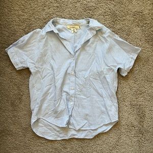 Blue and white striped linen shirt!